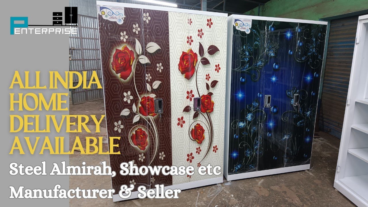 Half CNC Digital Print Steel Almirah/ Pannel Door Almari/ Showcase / P Enterprise / MOB : 8972709364