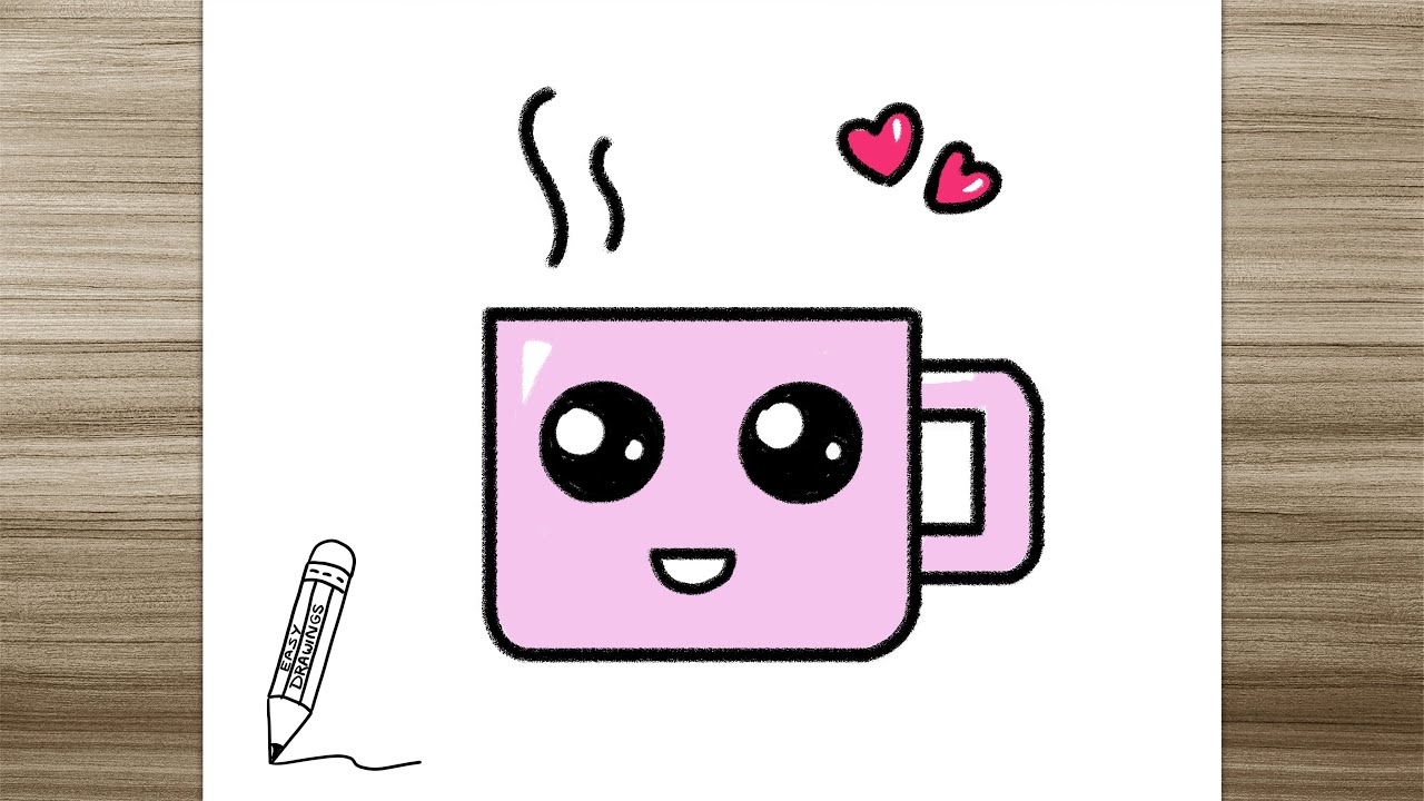 How to Draw a Cute Tea Cup, very very easy - YouTube