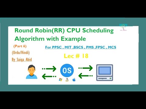 Round Robin(RR) CPU Scheduling Algorithm with Example (part 6) || lec # 18 || In URDU/Hindi