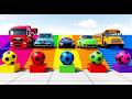 TRANSPORTING PIXAR CARS &amp; FRUITS WITH COLORED &amp; JOHN DEERE vs CLAAS vs TRACTORS - BeamNG.drive #983