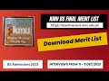 BS Programs DPT | Nursing | Pharm D | Radiology | Dental | Anesthesia | MLT | Final Merit list