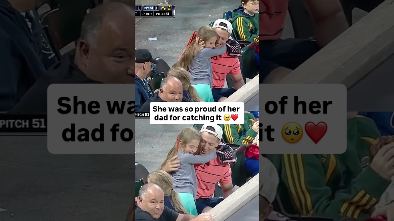 She was so proud of her dad for catching the foul ball 🥺❤️ #MLB
