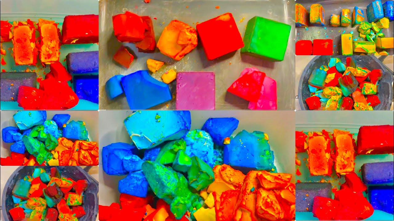 Vibrant Dyed SOFT GYM CHALK COMPILATION EDIT | oddly satisfying #asmr # ...
