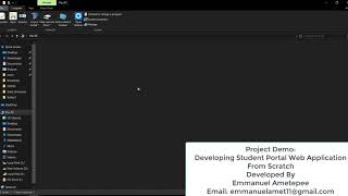 Demo: Developing Student Portal (Web Applications) from Scratch.