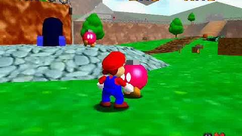 Super Mario 64 - Intro & Course 1 Star 1 (Big Bob-Omb on the Summit)