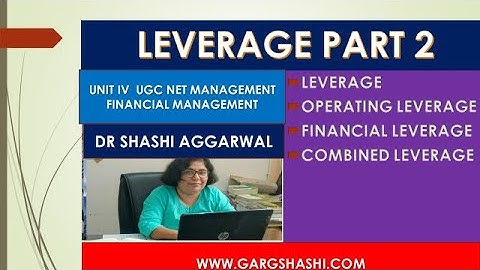 LEVERAGE PART 2 /FINANCIAL MANAGEMENT/UNIT IV UGC NET MANAGEMENT IN HINDI