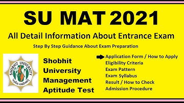 SU MAT 2021 - Notification, Dates, Application, Eligibility, Admit Card, Pattern