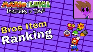 Ranking the Bros Items from Mario and Luigi Partners in Time