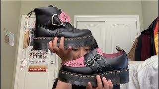 lazy oaf x doc martens shoes unboxing + try on