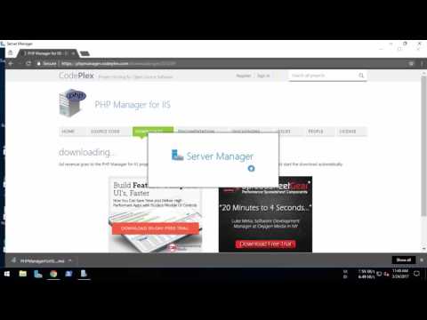 PHP Manager for IIS 10 on Windows Server 2016