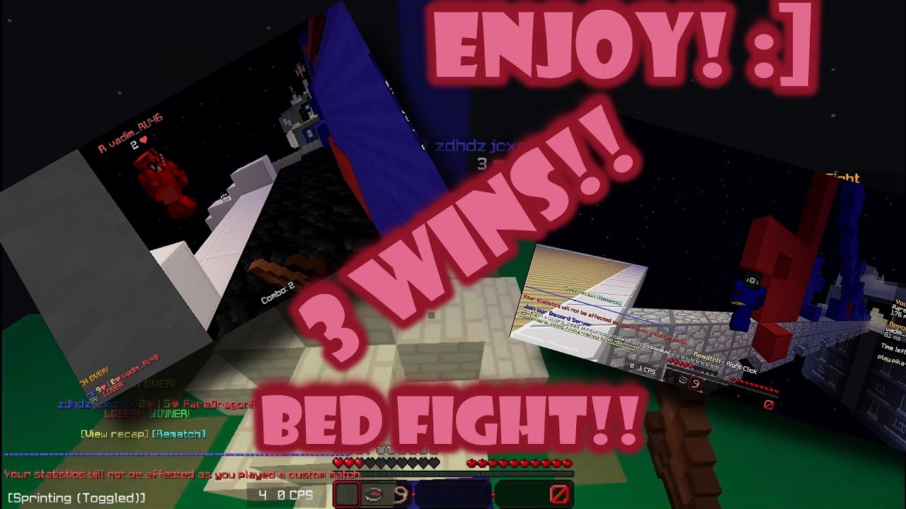 My BEST BED FIGHT MATCHES (MUST WATCH)!! minecaft YouTube