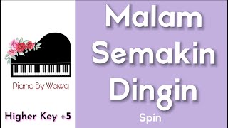 Malam Semakin Dingin - Spin (Piano Karaoke Higher Key +5)