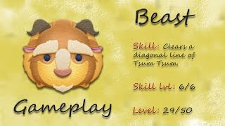 Line Disney Tsum Tsum - Beast Gameplay Skill 6