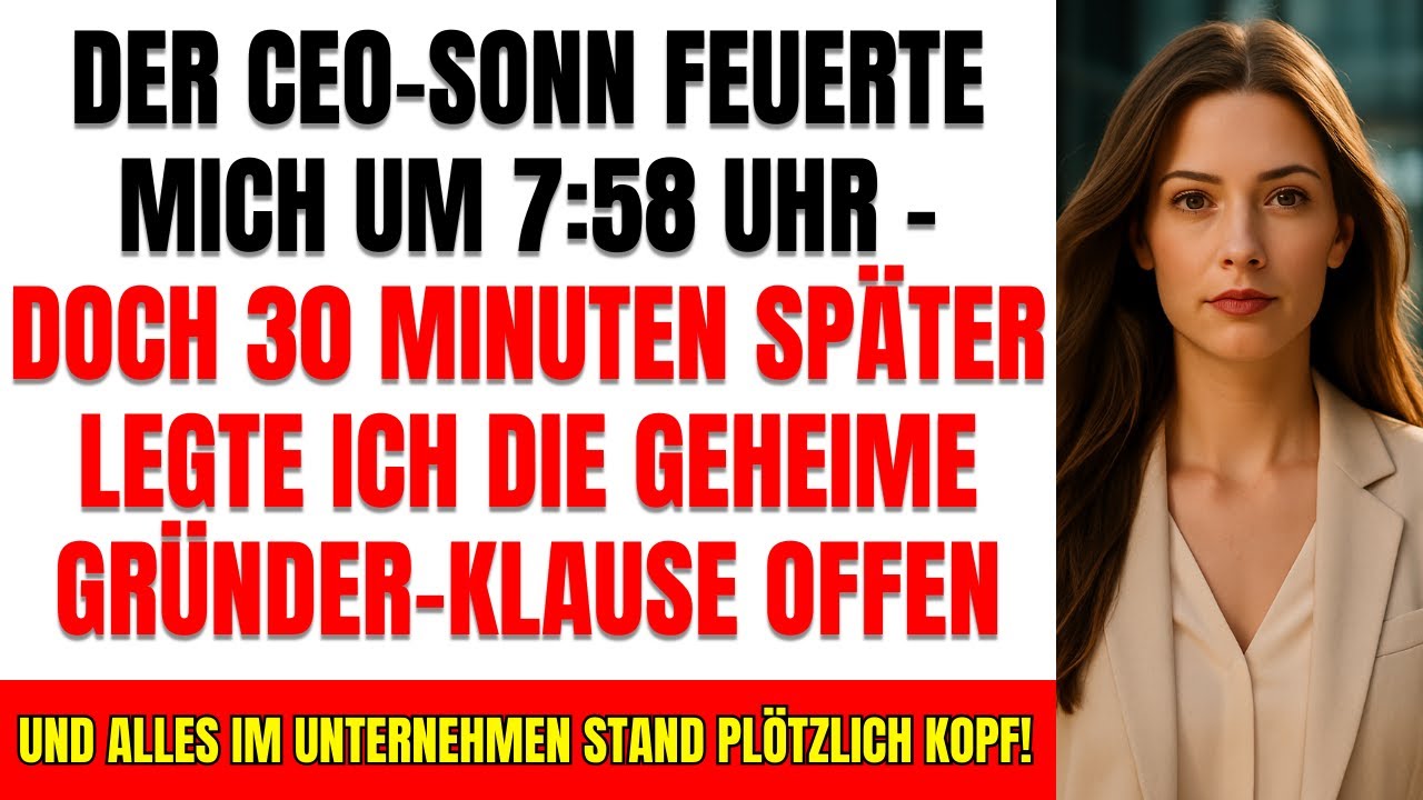 Der Ceo-Sohn Feuerte Mich Um 7:58 Uhr – 30 Minuten Später Zog Ich Die Gründer-Klausel
