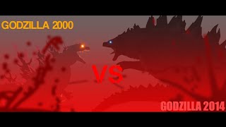 Godzilla 2000 vs Godzilla 2014 - STKND fan fight animation