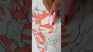Drawing Goku MUI ✨Doms Brush Pen ✨ #shorts #dragonball  #youtubeshorts screenshot 3