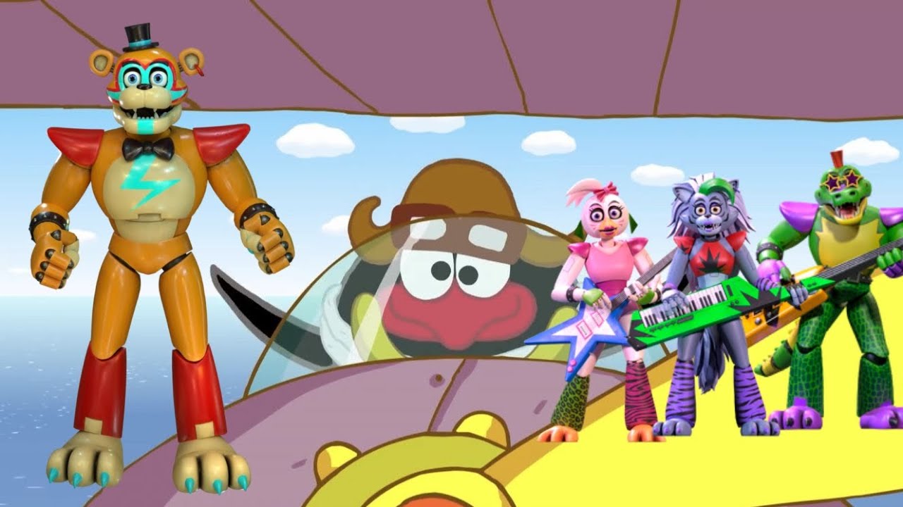 Глэм-рок Фредди поёт песню Ат-Винта. А остальные помогают. #memes #art ...