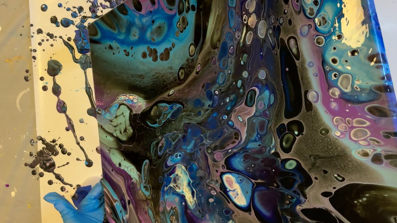 🎨 Don't Be Afraid To Flip The Cup! 🪐 GALAXY Fluid Art - Acrylic Pouring ...