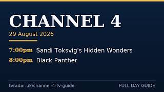 Ch4 TV Guide Saturday 29 August 2026 | Full Day Channel 4 TV Guide