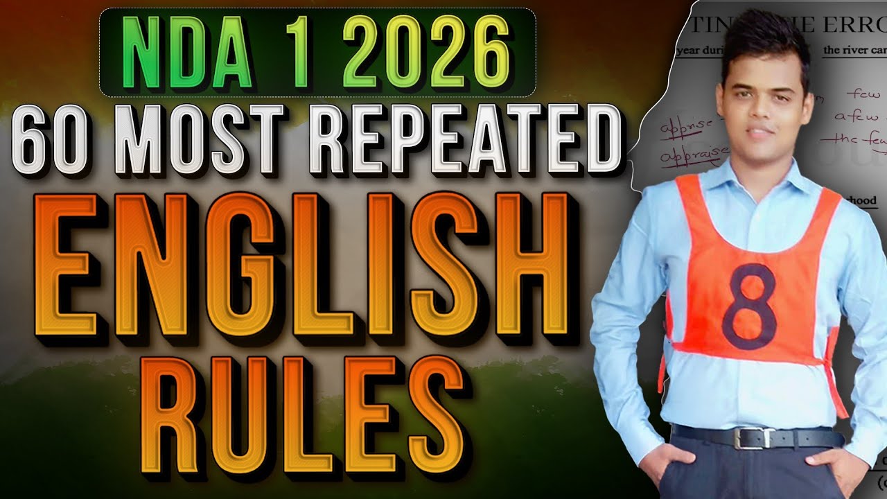 60 Most Asked English Grammar rules for NDA 1 2026 || NDA English || NDA GAT || nda journey.