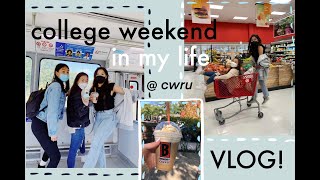 college weekend vlog! grocery trip, coffee run, study sesh | cwru