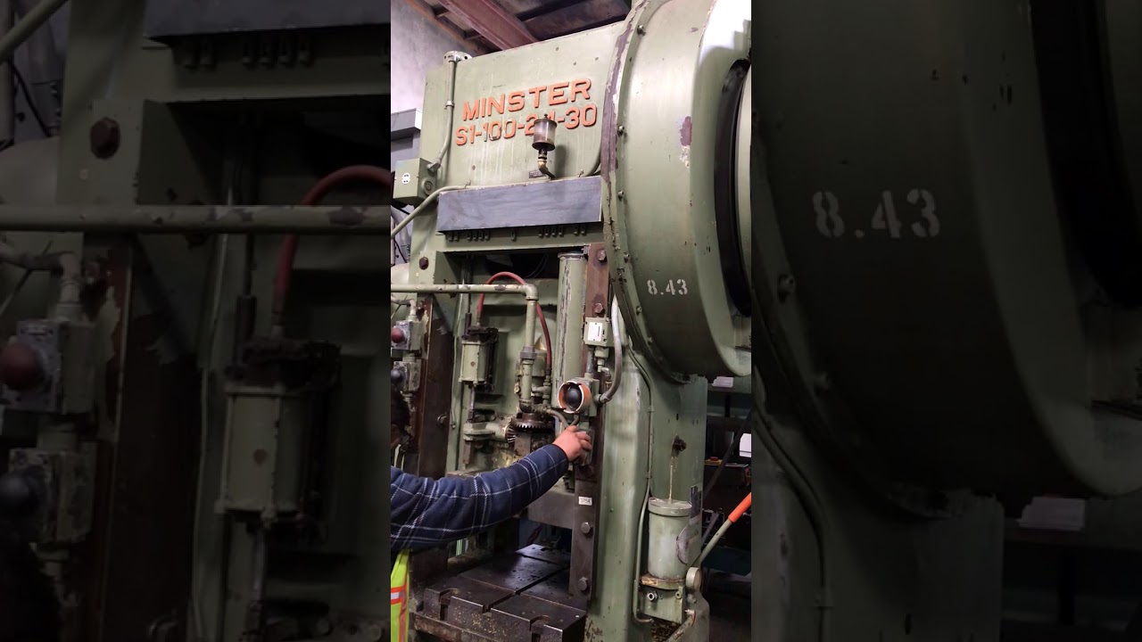 Minster Straight Side Single Crank Press 100 Ton x 24" x 30" Stock 