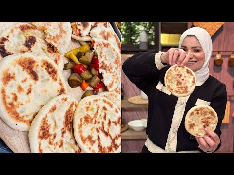 طريقة عمل عيش السميد المحشي سنة أولى طبخ مع الشيف آلاء الجبالي 