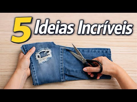 Não jogue fora calça jeans velha 😱 | 5 ideias incríveis com reciclagem