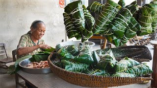 農村傳統粽子，10斤糯米2斤肉，軟糯香甜，清香宜人｜Grandma making dumplings for the Dragon Boat Festival｜#粽子 #端午节 ｜广西 美食 玉林阿婆