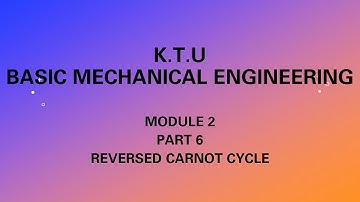 KTU | BASIC MECHANICAL ENGINEERING | BME |MODULE 2 | PART 6 | REVERSED CARNOT CYCLE