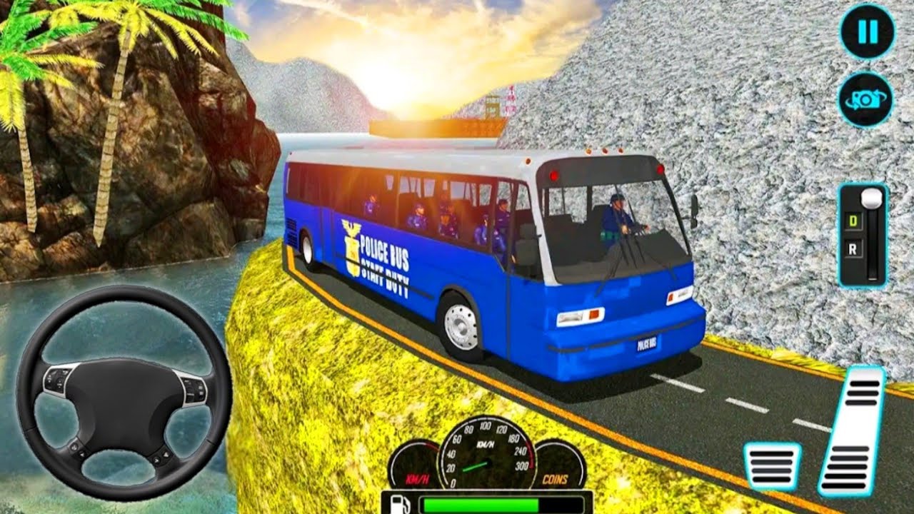 US Police Bus Mountain Driving Simulator - Android Gameplay