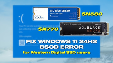 Fix Windows 11 24H2 BSOD Error For Users Of Western Digital SSD Drives [WD SN580/ SN770]