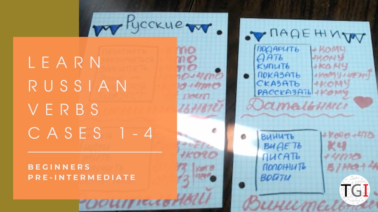 Learn Russian Beginners Pre-Intermediate Verbs + Cases 1 - 4 - YouTube