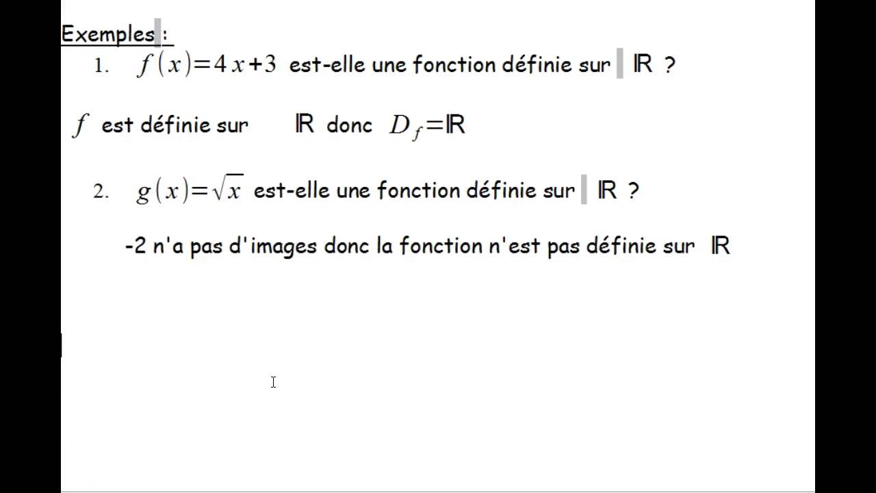 Vidéo 1 Identifier un Domaine de définition YouTube Vidéo 1 Identifier un Domaine de définition YouTube
