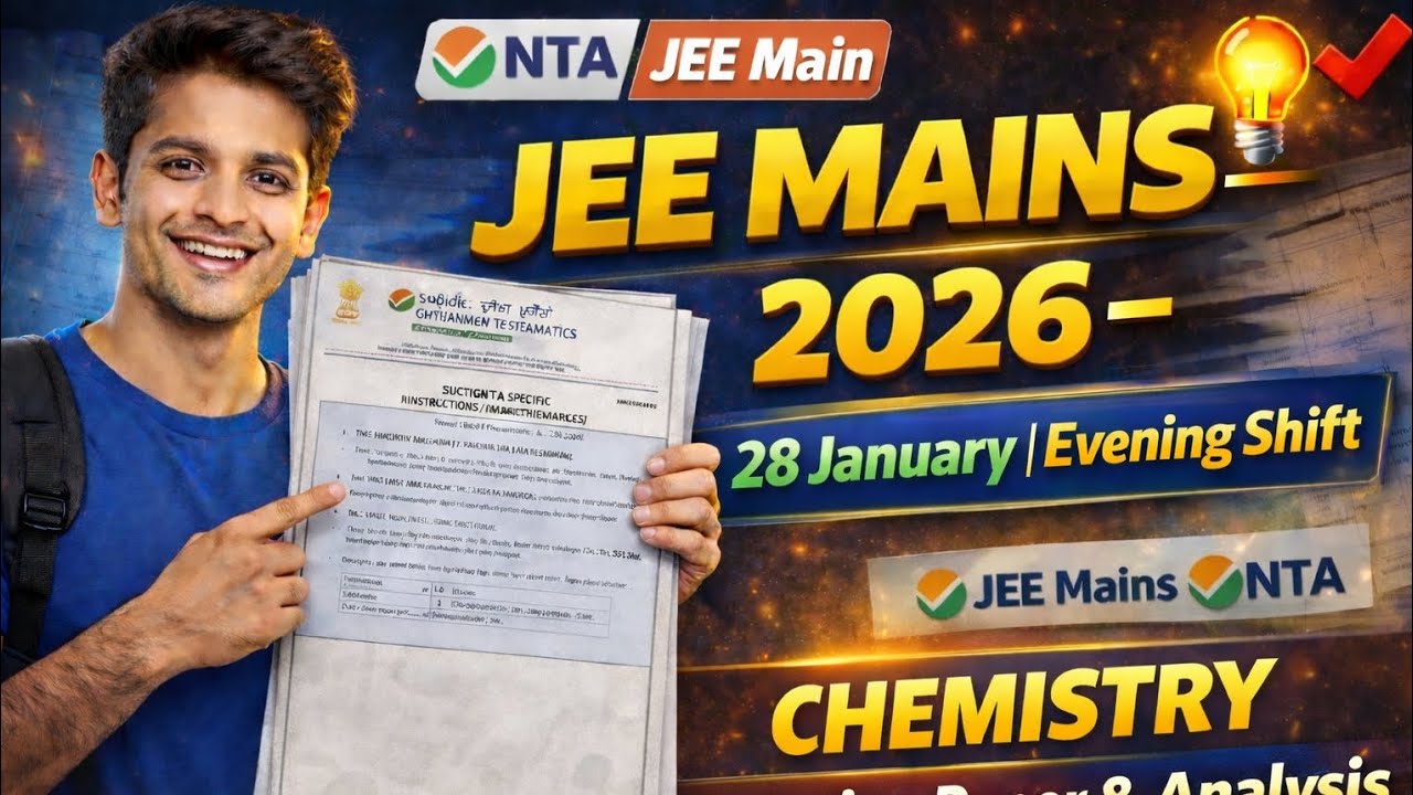 JEE Main 2026 Evening Shift Chemistry Paper Solution | 28 January 