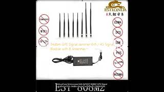 34dbm GPS Signal Jammer Wifi / 4G Signal Blocker with 8 Antennas