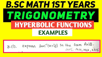 express tan^-1(x+iy) in the form A+iB| Hyperbolic Functions| #trigonometry @Math Hat  #bscmaths #ppu