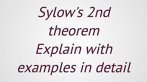 LEC#72|| Group theory||Sylow