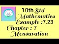 10th Std TN Mathematics Example : 7.3 Chapter : 7 Mensuration