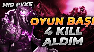 Oyun Başinda 4 Ki̇ll Aldim Mid Pyke İle Mahvetti̇m Çildirdilar