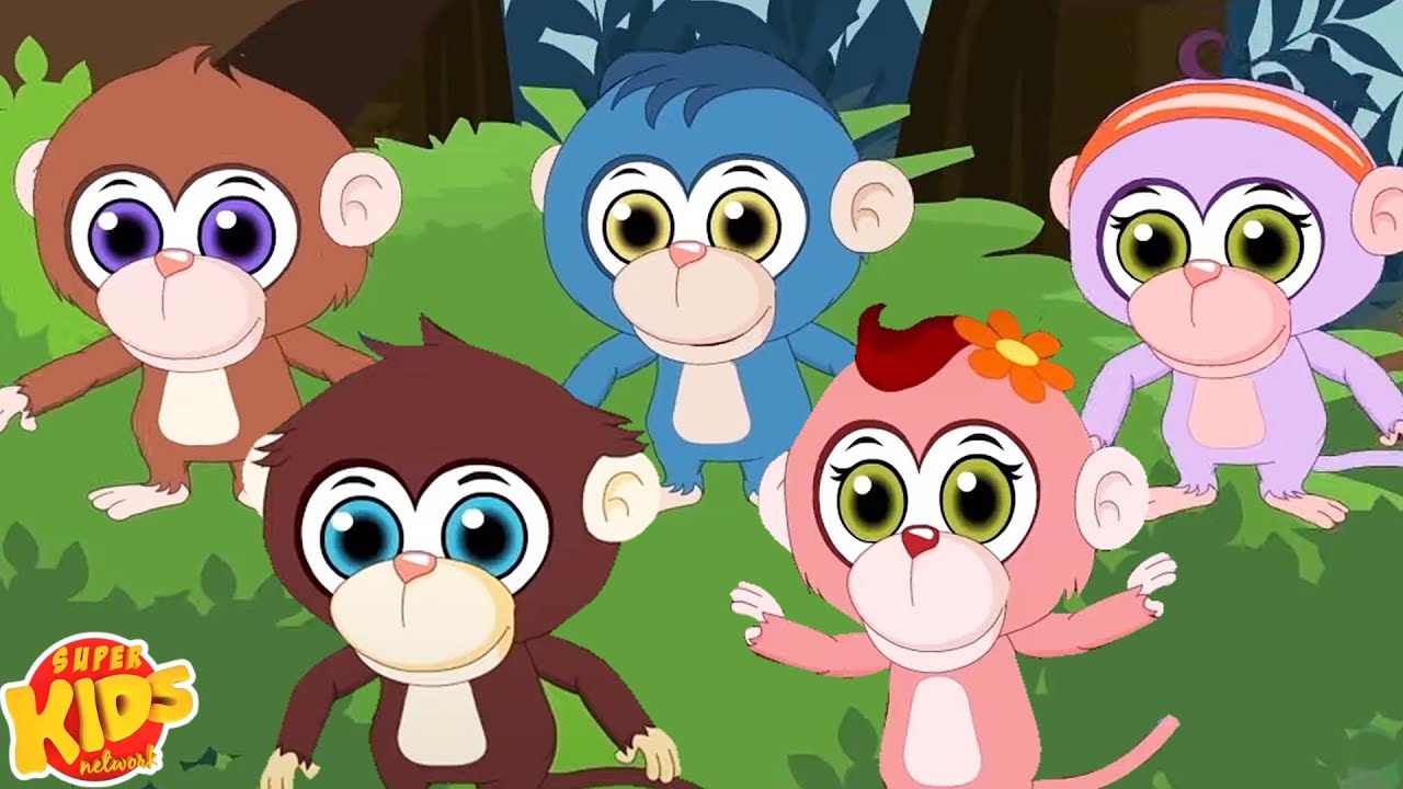 Five Little Monkeys, Nursery Rhymes And Kids Songs - YouTube