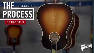 Нитроцеллюлоза и прозрачное покрытие на акустических гитарах Gibson Процесс S2 EP9