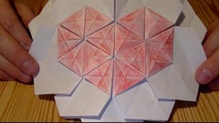 Origami Tessellation: Heart on Hexagons