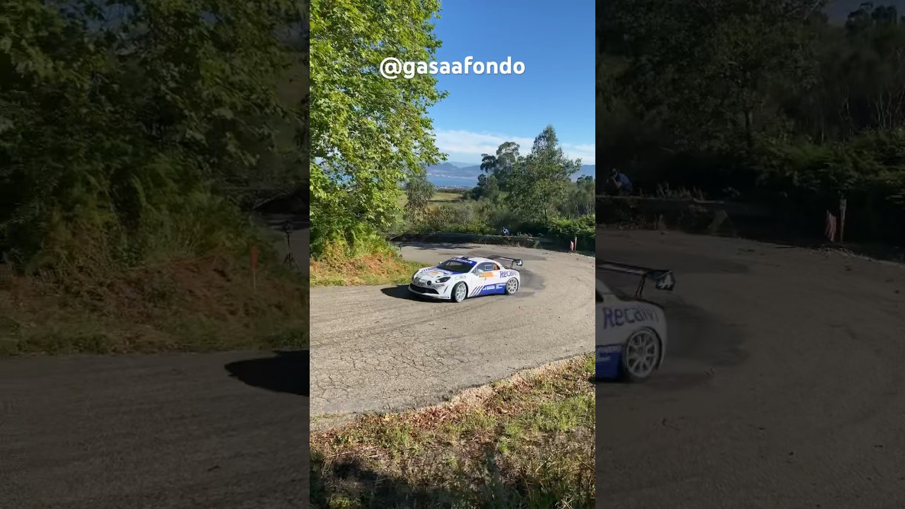 Jorge Cagiao a los mandos de su Alpine en el Shakedown del rally Rías Baixas 2024