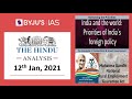 'The Hindu' Analysis for 12th January, 2021. (Current Affairs for UPSC/IAS)