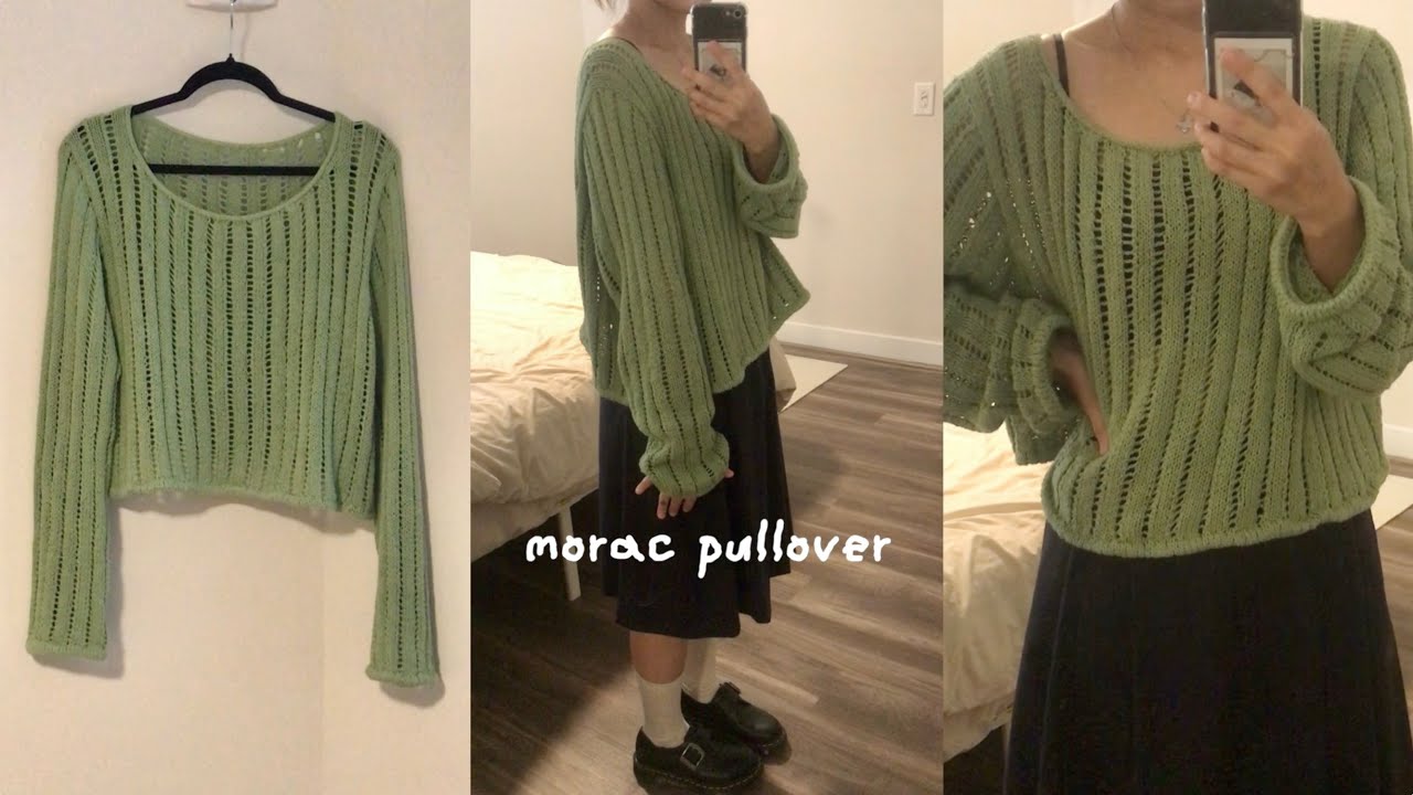 [미국 뜨개로그] 봄 실로 떠서 여름에 완성한 모락풀오버 🥑 두 번이나 뜨게 된 사연 .. (sub)