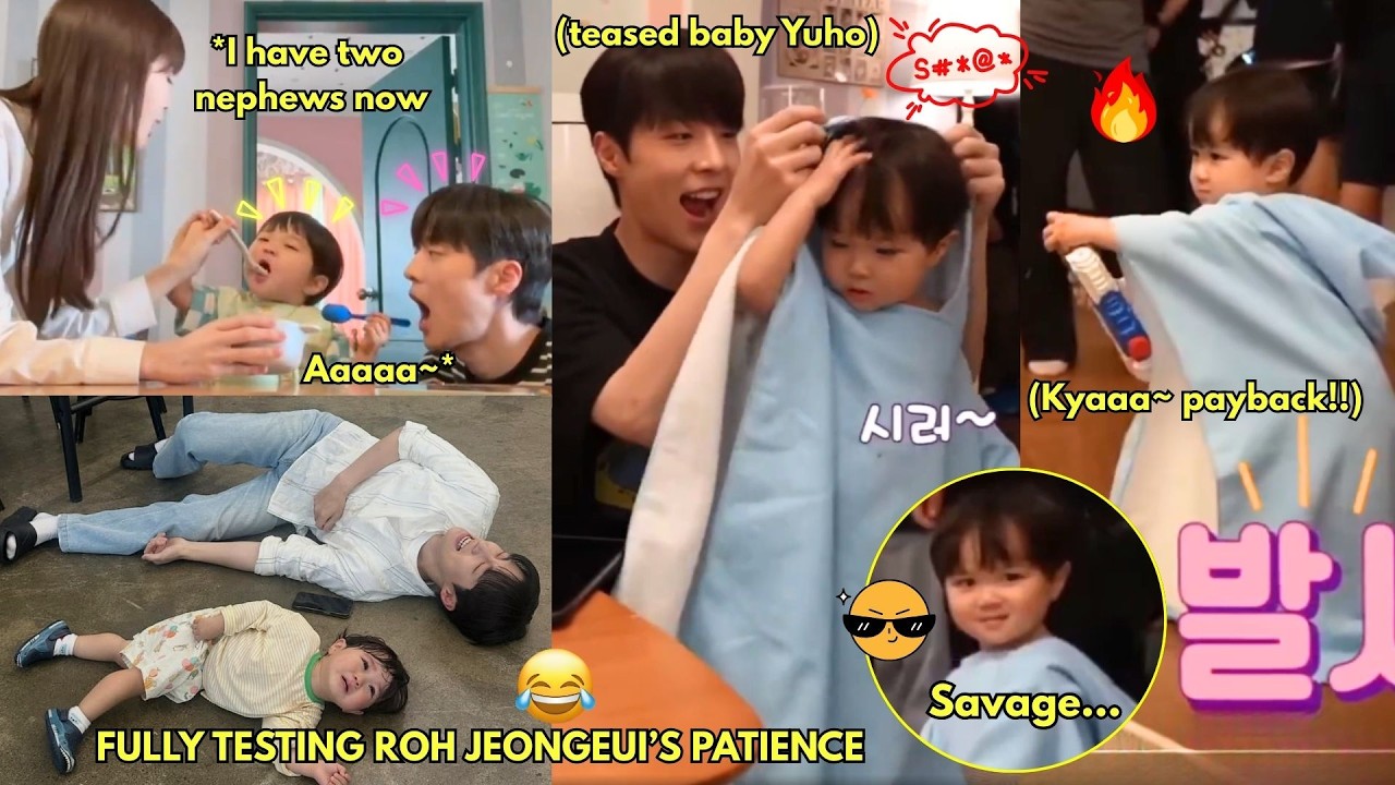 Inhyuk and Jeongeui were rehearsing their lines while baby Yuho was busy watching cartoons