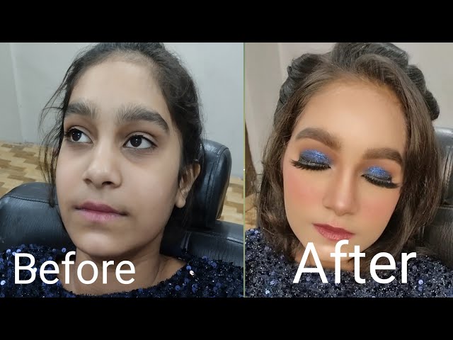 Blue smoky eye make up tutorial #k s beauty saloon # How to create blue smoky eye make up