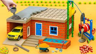 Diy Construction Science Project - Building Modern Mini Bricks House & Aquarium To Prevents Dinosaur