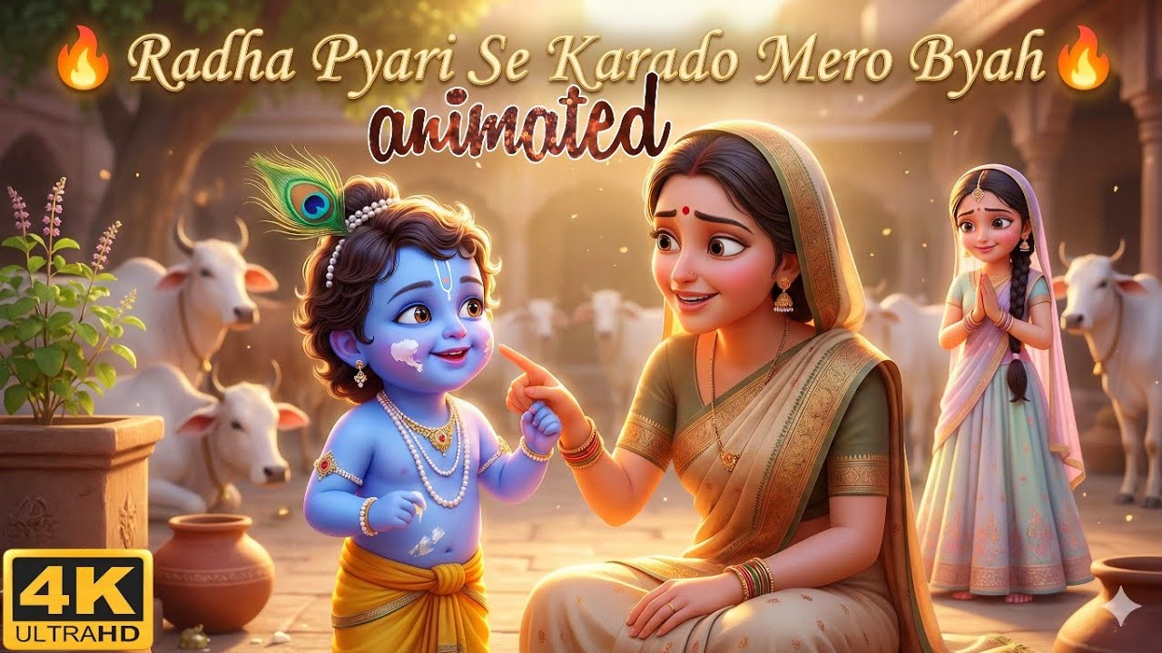 🥰Radha Pyari Se Karado Mero Byah 😍💙 | Krishna–Yashoda Cute Leela | Emotional Bhajan